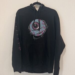 МИШКА Mishka Logo Eye Keep Watch Sz M Skateboarding Hoodie Grunge Goth School